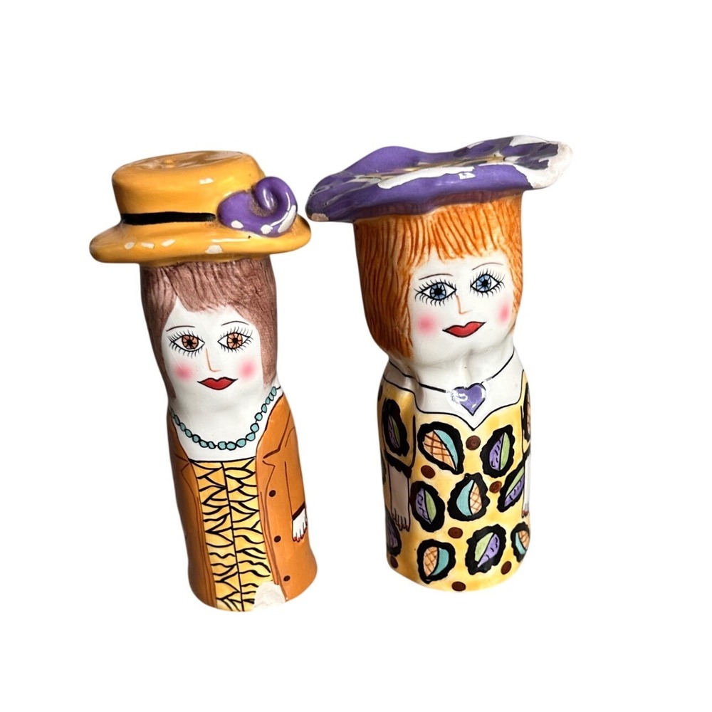 Ganz Susan Paley Jeanie & Allison‎ Bella Casa Porcelain Salt & Pepper Shakers